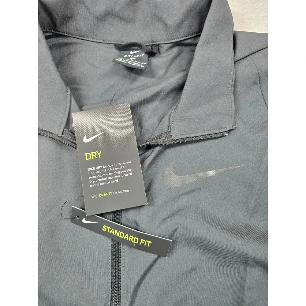 Nike Training Jacket Mens Small Gray Dri-FIT Full Zip Standard Fit Golf‎ NEW